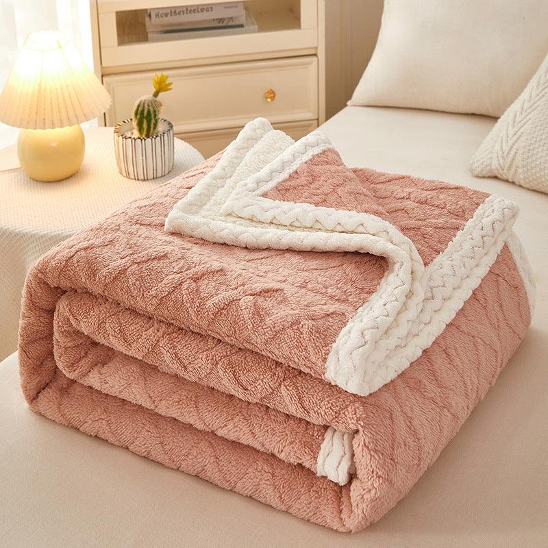 Cheap Autumn and Winter Double-layer Blanket Quilt Thickening Sheet Coral  Fleece Blanket Bedroom Flannel Sofa Cover Blanket