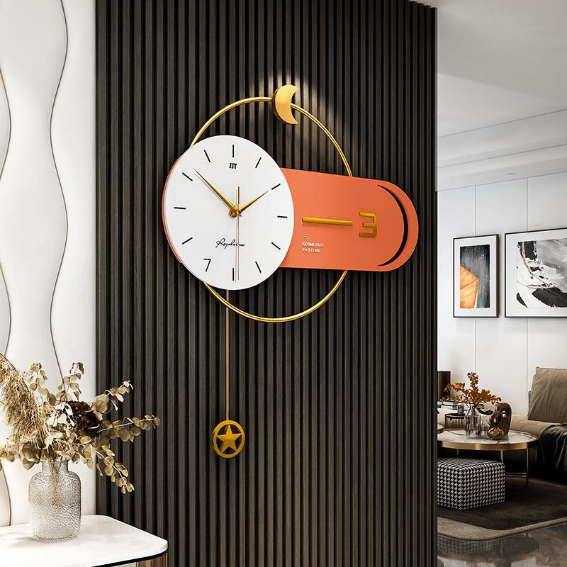 Luxury Brass Brass Clock Wall With Copper Accents European Style