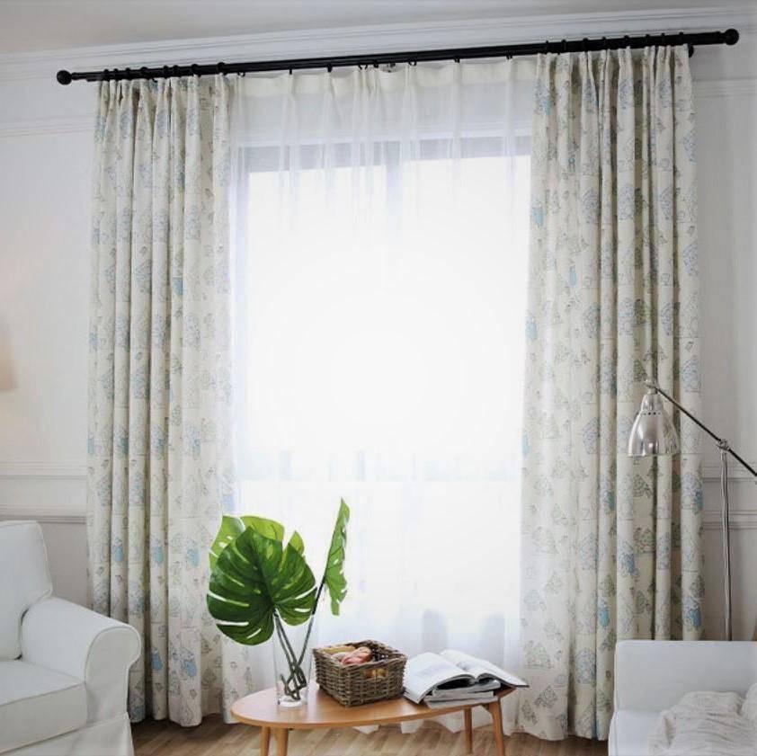 Benka beige curtains, catoon pattern curtains, custom made curtains, Gardinen nach Maß