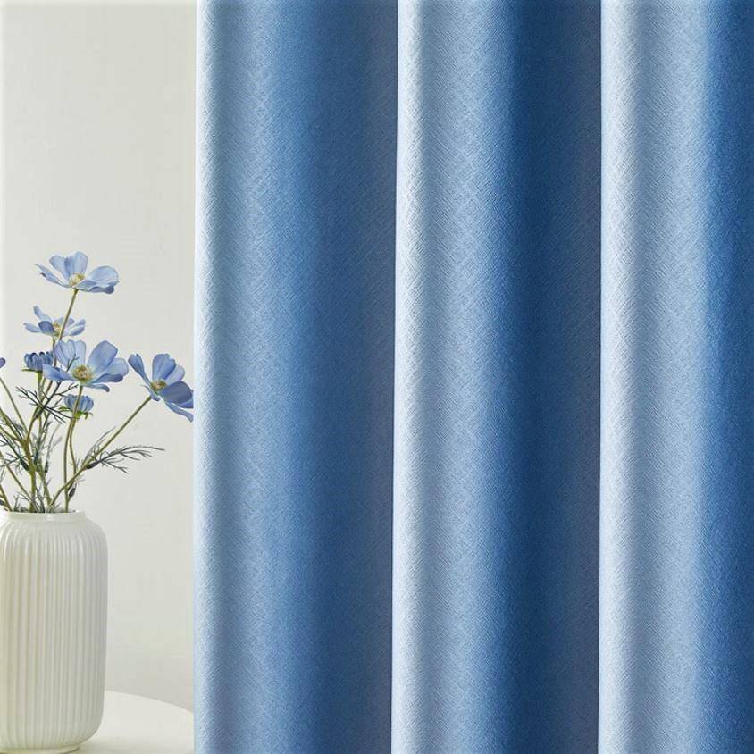 Cinai blue color custom made shiny sanhom curtains, blue color curtains, custom made drapes Europe, nach Maß Vorhänge