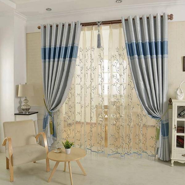 Dalia blue color curtains, custom made curtains, blue blackout curtains, curtain shop online Europe, Gardinen nach Maß