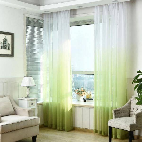 Shela gradient curtains, sheer curtain, green curtains, living room curtains, Gardinen nach maß, nach maß Vorhänge
